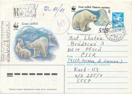 I6126 - USSR (1987) Kiev 1 - WWF (Thalarctos Maritimus), R-letter To Czechoslovakia - Storia Postale