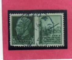 ITALIA REGNO ITALY KINGDOM 1942 PROPAGANDA DI GUERRA WAR PROMOTION CENT. 25 II TIPO USATO USED - Oorlogspropaganda