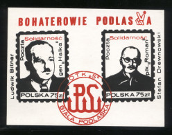 POLAND SOLIDARITY SOLIDARNOSC OTK "S" BIALA PODLASKA WW2 HOME ARMY HEROES PODLASIE REGION MS PARTISANS WORLD WAR 2 - Solidarnosc-Vignetten