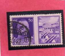 ITALIA REGNO ITALY KINGDOM 1942 PROPAGANDA DI GUERRA WAR PROMOTION CENT. 50 I TIPO USATO USED - War Propaganda