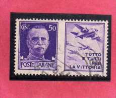 ITALIA REGNO ITALY KINGDOM 1942 PROPAGANDA DI GUERRA WAR PROMOTION CENT. 50 III TIPO USATO USED - Propagande De Guerre