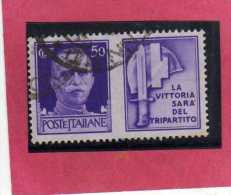 ITALIA REGNO ITALY KINGDOM 1942 PROPAGANDA DI GUERRA WAR PROMOTION CENT. 50 IV TIPO USATO USED - Oorlogspropaganda