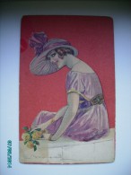 GLAMOUR LADY , ART NOUVEAU , BOMPARD  , ITALY , OLD POSTCARD , O - Bompard, S.