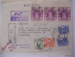 Birmanie Lettre Recommandee  De Mandalay 1960 - Myanmar (Burma 1948-...)