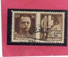 ITALIA REGNO ITALY KINGDOM 1942 PROPAGANDA DI GUERRA WAR PROMOTION CENT. 30 IV TIPO USATO USED - Propaganda Di Guerra