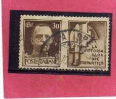 ITALIA REGNO ITALY KINGDOM 1942 PROPAGANDA DI GUERRA WAR PROMOTION CENT. 30 IV TIPO USATO USED - War Propaganda