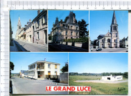 LE GRAND  LUCE  -  5 Vues  :  Grand Rue - Eglise - Poste -  Terrain De Sports - Le Grand Luce