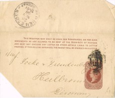 9462. Faja De Publicacion De Gran Bretaña A Heilbronn (Alemania) 1890 - Storia Postale