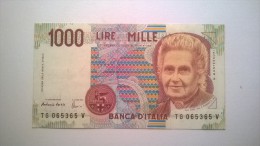 1000 Lire MILLE LIRE : 1995 - SPL  "Montessori" - Serie : TG 065365 V - 1000 Liras