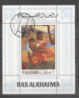 Ras Al Khaima 1970 Paintings, Perf.sheet, Used AF.021 - Ras Al-Khaimah