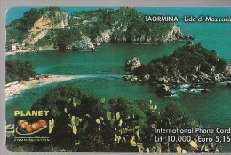 CARTE-PREPAYEE-ITALIE-PLANET-SICILE-TAORMINE--31-1 2-2002-GRATTE- TBE- - Sonstige & Ohne Zuordnung