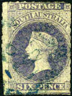 South Australia #12 Used 6p Slate Blue Queen Victoria From 1858 - Usados