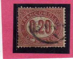 ITALIA REGNO ITALY KINGDOM 1875 SERVIZIO FRANCOBOLLO DI STATO SERVICE CENT. 20 (0,20) USATO USED - Oficiales