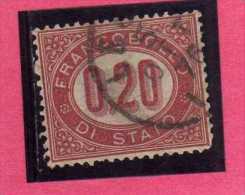 ITALIA REGNO ITALY KINGDOM 1875 SERVIZIO FRANCOBOLLO DI STATO SERVICE CENT. 20 (0,20) USATO USED - Servizi