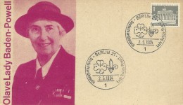 Germany Berlin 1964 Olavelady Baden Powell Souvenir Card - Cartas & Documentos