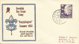 Sweden 1955 Rogsjolagret Swedish Boy Scout Camp Souvenir Cover - Storia Postale