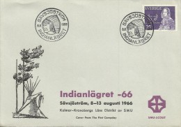 Sweden 1966 Indianlagret Camp Souvenir Cover - Briefe U. Dokumente