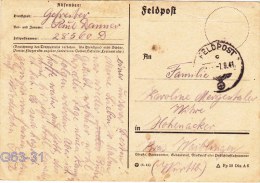 Feldpost WW2: From Brjansk: Infanterie-Regiment 119 (11. Kompagnie/III) FP 28560D Dated 7.9.1941 - Plain Postcard. Under - Militaria