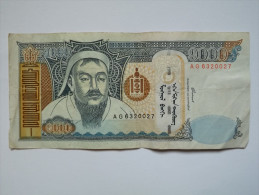 BILLET MONGOLIE - IDEM P.59 - 2003 - 1000 TUGRIK - GENGIS KHAN - YOURTE - Mongolia