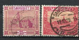 SARRE - Yv. N°  91,92  (o)  25c,30c  Cote  1,05 Euro  BE - Oblitérés