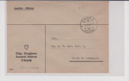 ENVELOPPE MILITAIRE SUISSE - 1940 - ARSENAL FEDERAL à THUN - Cartas & Documentos