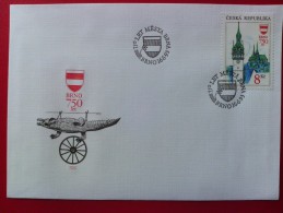 1993 Czech Republic - 750th Anniv. City Of Brno FDC (Arms)(Heraldry)(Architec Ture) - FDC