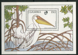 Gambie ** Bloc N° 45 - Faune Et Flore : Pélican Et Mangrove - Gambia (1965-...)