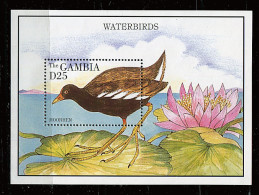 Gambie ** Bloc N° 245 - Oiseaux Aquatiques : Poule D'eau - Gambia (1965-...)