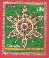 ITALIA REPUBBLICA USATO - 2013 - Arte Orafa - Fibbia A Forma Di Stella - € 0,70 - S. 3396 - 2011-20: Afgestempeld