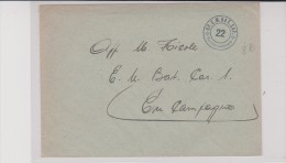 ENVELOPPE MILITAIRE SUISSE - CP.E.M. BAT. SAP.22 - POSTE DE CAMPAGNE - Cartas & Documentos