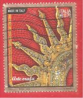 ITALIA REPUBBLICA USATO - 2013 - Arte Orafa - Ostensorio - € 0,70 - S. 3397 - 2011-20: Afgestempeld