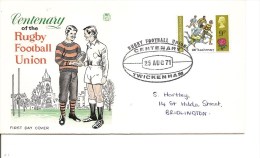 Rugby (FDC Illustré De Grande-Bretagne De 1971 à Voir) - Rugby