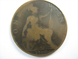 UK GREAT BRITAIN ENGLAND 1 ONE PENNY  QUEEN  VICTORIA 1900 LOT 31 NUM 10 - D. 1 Penny
