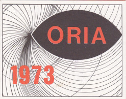 Calendrier Dépliant Publicitaire BIJOUX ORIA - 1973 - Klein Formaat: 1971-80