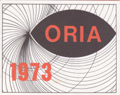 Calendrier Dépliant Publicitaire BIJOUX ORIA - 1973 - Kleinformat : 1971-80