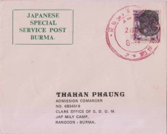 Japanese Occupation Burma, Special Service Post, Imperf Stamp On Cover, Status Unknown, Burma / Myanmar As Per The Scan - Myanmar (Burma 1948-...)