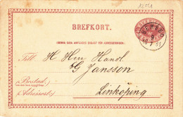 12051# SUEDE CARTE POSTALE BREFKORT Obl BERSBO 1881 Pour LINKOPING SWEDEN SVERIGE - Lettres & Documents
