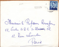 12061# BELGIQUE BAUDOIN / LETTRE Obl DIAMANT + BEEZ GRIFFE ENCADREE - Lettres & Documents