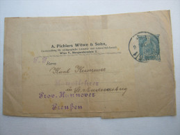 1906, Privatstreifband 5 Heller , Nach Deutschland - Cartas