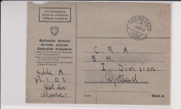 ENVELOPPE MILITAIRE SUISSE - DEVANT DE LETTRE - LES MOSSES (VAUD) - 1943 - POSTE DE CAMPAGNE - Cartas & Documentos