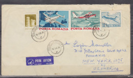 Scrisoare Circulata Bucuresti - New-York Cu Avionul In Anul 1985 - Briefe U. Dokumente
