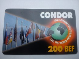 Condor Prepaid  Belgium 200 BEF Used - [2] Prepaid & Refill Cards