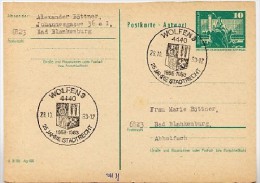 WAPPEN 25 J. STADTRECHT WOLFEN 1983 Auf DDR P 81A Antwort-Postkarte - Sonstige & Ohne Zuordnung