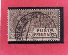 ITALIA REGNO ITALY KINGDOM 1913 1923 POSTA PNEUMATICA EFFIGIE RE VITTORIO EMANUELE EFFIGY KING CENT. 10 USED USATO - Poste Pneumatique