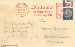 GERMANY Metermark/Freistempel On Olympic Postcard Berlin W 62 Philopia Werbeschau - Ete 1936: Berlin