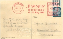GERMANY Metermark/Freistempel On Olympic Postcard Berlin W 62 Philopia Werbeschau - Sommer 1936: Berlin