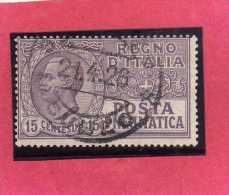 ITALIA REGNO ITALY KINGDOM 1913 1923 POSTA PNEUMATICA EFFIGIE RE VITTORIO EMANUELE EFFIGY KING CENT. 15 USED USATO - Correo Neumático