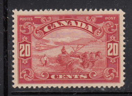 Canada Mint Hinged Scott #157 20c Farmers, Horses Harvesting Wheat, Train In Background - Scroll Issue - Unused Stamps