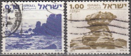 Israel 1977 Michel 719X - 720X O Cote (2007) 2.20 Euro Tourisme Paysages Cachet Rond - Oblitérés (sans Tabs)