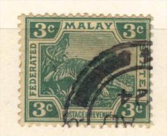 W1130 - MALESIA 1921 ,  Yvert N. 55 Fil CA Corsivo Usato - Federated Malay States